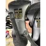 Steve Madden Black Suede Rhinestone Ankle Strap Heels Stiletto Shoes Size 5M Photo 3