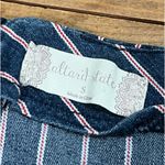 Altar'd State  small mini skirt blue red pinstripe zips up back stretchy denim Photo 1