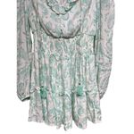 House of Harlow  1960 Mini Dress Mint Green Paisley Smocked Women’s Size Small Photo 4