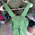 Green Knit Crochet Tank Top Photo 1