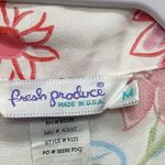 Fresh Produce  Shirt Women Medium White Floral Button Tencel Coastal Cottagecore Photo 2