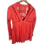 Free People Free‎ People In Dreamland Crochet Knit Dress Size 2 Coral Photo 2