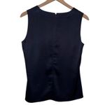 St. John  Womens Tank Top Size 6 Liquid Satin Dark Blue Sleeveless Scoop Neck Photo 1
