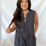 Free People  Webster Romper Black L Photo 2