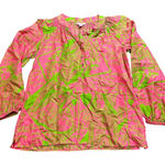 Lilly Pulitzer RARE  Silk Elsa Top Queen of Hearts Pink Green XS‎ Womens Photo 0