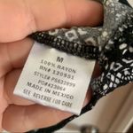 Pink Rose B/W Print V Neck Short Sleeve Top Medium Photo 6