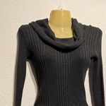 Pink republic  Gray Ribbed Cowl Neck Sweater Size S Stretchy Cozy Knit Charcoal Photo 3