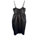 T11 Future Collective Black Satin Midi Dress Bustier Bodice Party Cocktail M Size M Photo 6