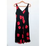 Vtg Jones NY‎ Womens Dress Size 10 Black Midi Floral 90s Coquette Goth Romantic Photo 5