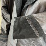 Vintage Greg Bell Leather 80’s Matrix Black Paisley Patchwork Long Trench Coat Size L Photo 12