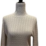 Peruvian Connection Cable Knit Turtleneck Sweater Sz L Taupe Tan Basic Photo 1