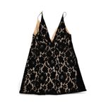 Free People Dangerous Love Lace Mini Dress Black Nude Lining Size 6 Photo 7