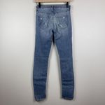 MOTHER The Looker Cut it Out Jean Size 24 Blue Skinny Distressed Casual Denim Photo 5