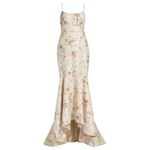 Monique Lhuillier Wildflower Jacquard Mermaid Gown Dress Photo 1