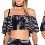House of Harlow 1960 x Revolve Bree Striped Crop Top Black and White Size S Photo 0