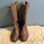 Frye  Gemma Tall Shearling Gray Leather Winter Boots Photo 1