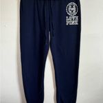 PINK - Victoria's Secret Victoria's Secret Women’s Pink Joggers Navy Fold Over Waist Low Rise Size S EUC Photo 1