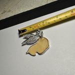 Signed Napier Rhinestone Yellow Praying Angel Brooch Pin Silver Tone Photo 2