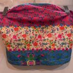 Colorful Floral Patchwork Tube Top Crop Shirt Size S Polyester Spandex Pink Photo 0