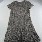 Old Navy  L Large Swing Dress Short Sleeve Leopard Print Jersey Knit Crew Neck Photo 11