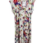 Somedays Lovin  Dress M Cream Floral NWT Button Down Front Slit Maxi Boho Concert Photo 0