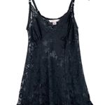 Victoria's Secret Victoria’s Secret Black Floral Lace Slip Dress Medium Ruffle Hem Sexy Lingerie Photo 0