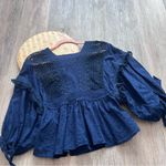 Free People drive you mad blouse in navy blue Photo 4