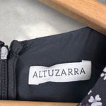 Altuzarra  Floral Print Ruffle Hem Dress Purple Gold Silk Crepe Sz FR 42 US‎ 10 Photo 7