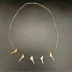 VTG Native American Hand carved Fetish Bird MOP Sterling Liquid Silver Necklace Photo 1