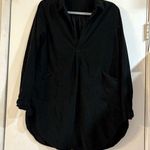 CP Shades  Womens Black Tunic Shirt Dress Micro Corduroy Long Sleeve Lagenlook XS Photo 0