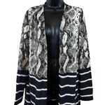 White Birch  Striped Snakeskin Print Open Front Topper Cardigan Duster Photo 1