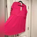 NWT Perfectly Palm Size S Pink Pom Pom Sleeve Pullover Sundress Coverup Photo 4