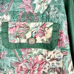 Vintage River Edge Silk Floral Windbreaker Bomber Jacket Size Large Green Photo 3