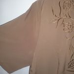 Joanna L Vintage Tan Embroidered Career Top Size L Photo 2