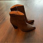 Halogen  Brown Pointed Toe Bootie Stacked Heel Photo 3