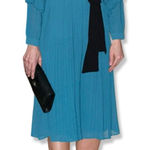 ZARA Pleated Jumpsuit Dress With Belt Cobalt Queen Letizia Photo 0