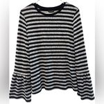 Lucky Brand  soft Black and Gray Striped Sweater bell sleeve sz s/sp Photo 5