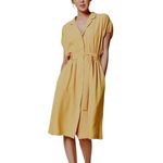 J.O.A. Chriselle Lim x Roman Gold Baggy‎ Midi Pocket Shirtdress Size XS Photo 2