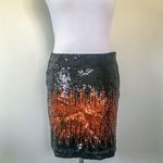 Esprit Paradiso Black and Bronze Sequin Mini Skirt Photo 0