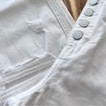 7 For All Mankind NWT  Distressed High-Waist Crop Straight Button Fly in White 32 Photo 6