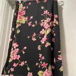 Liz Claiborne VTG 90s Y2K First Issue  Black Pink Floral Mid-Length Career Skirt Photo 4
