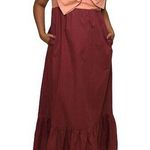 Hutch Olani Bow Flounce Hem Maxi Dress Size Large NWT Anthropologie Flirty Photo 0