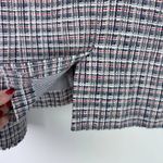 J.Crew  Tweed Fringe Plaid Blazer Jacket Navy Blue Red White Size 10 EUC Photo 15