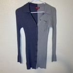 STAUD  Milton Fama Gray Colorblock Ribbed Long Sleeve Shirt S Photo 4