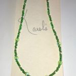 Handmade Green & Clear Seed Bead Beaded Boho Necklace Photo 1