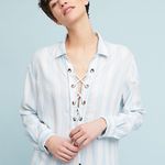 Rails Striped Long Sleeve Lace Up Shirt Photo 0