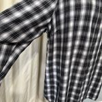 Lane Bryant Shirt Plus Sz 22/24 LS Black Plaid Shacket Pockets Roll Tab Sleeve Photo 2