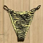 PacSun Yellow zebra print high cut bikini bottoms swimsuit size large Photo 0