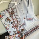 Pakistani designer 3 peace suit Blue Size XS Photo 0