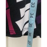 Blue Sage Abstract Print Cap Elastic Sleeve Empire Pleated Scoop Blouse Size L Red Size L Photo 2